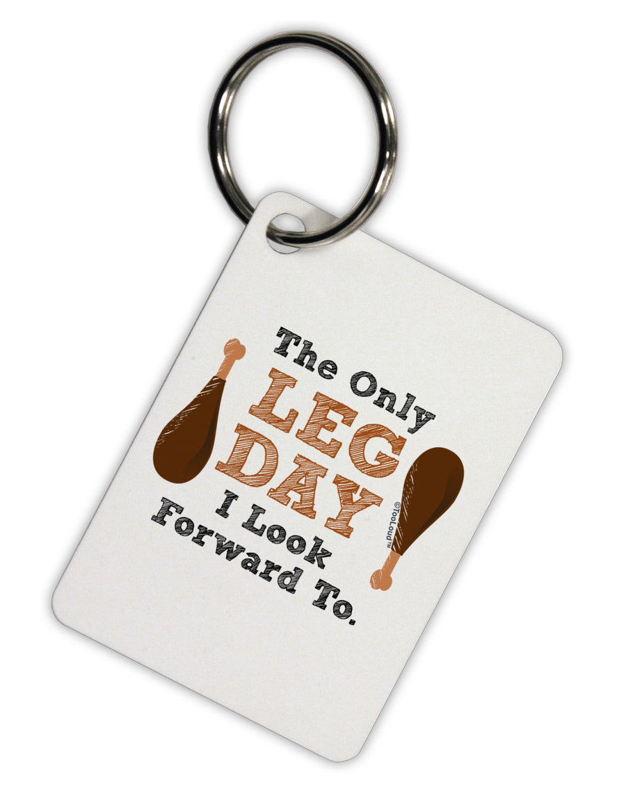 Leg Day - Turkey Leg Aluminum Keyring Tag-Keyring-TooLoud-White-Davson Sales