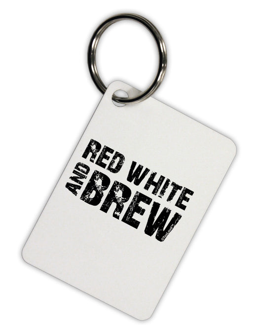 Red White and Brew Aluminum Keyring Tag by TooLoud-Keyring-TooLoud-White-Davson Sales