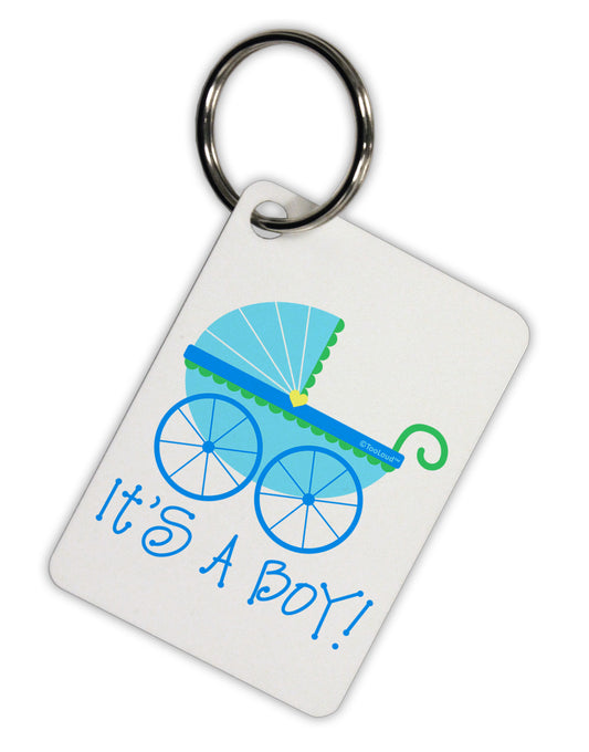 It's a Boy - Baby Boy Carriage Aluminum Keyring Tag-Keyring-TooLoud-White-Davson Sales