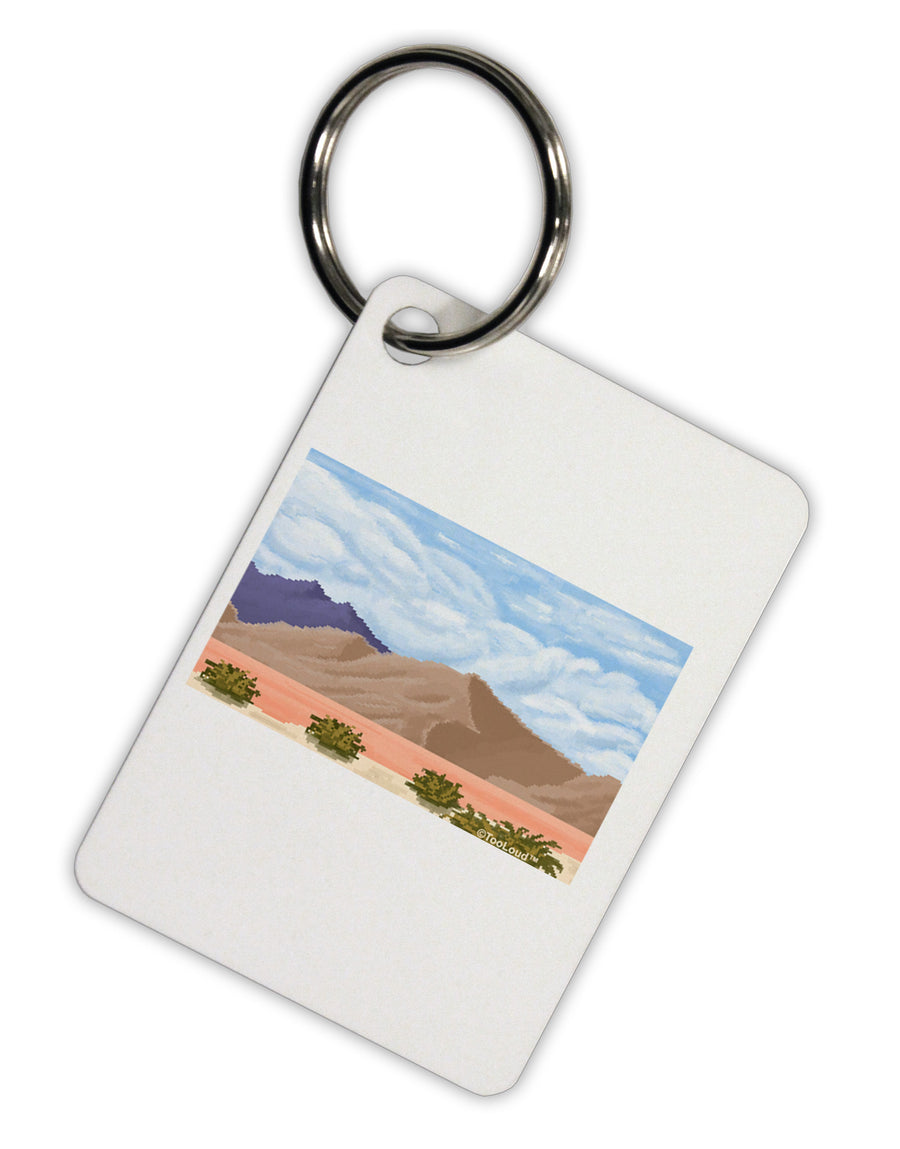 Pixel Landscape - Desert Aluminum Keyring Tag-Keyring-TooLoud-White-Davson Sales