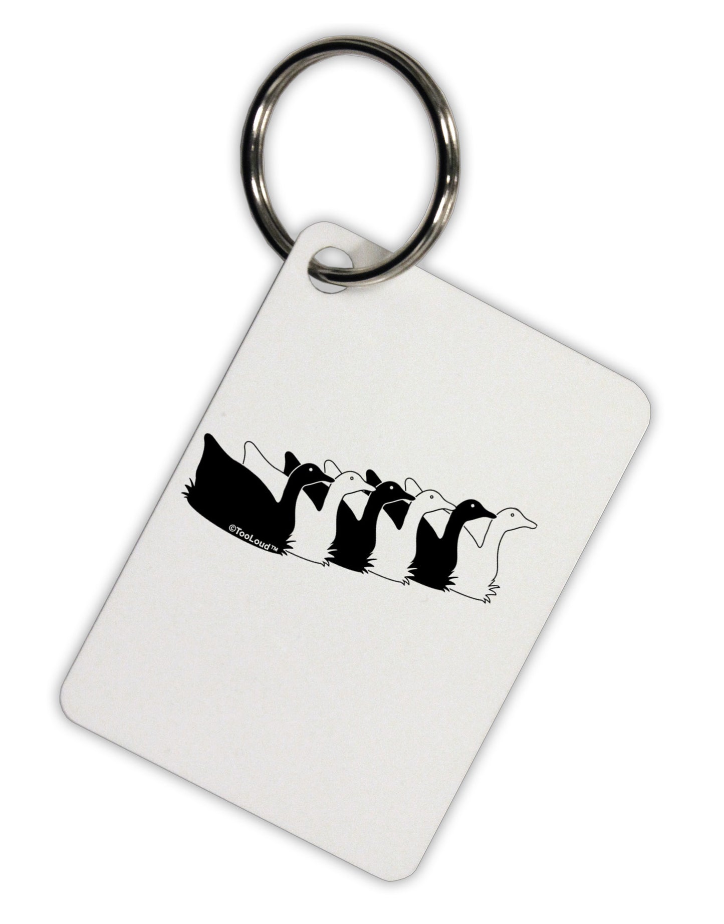 Six Geese A laying Aluminum Keyring Tag-Keyring-TooLoud-White-Davson Sales