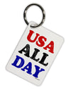 USA All Day - Distressed Patriotic Design Aluminum Keyring Tag by TooLoud-Keyring-TooLoud-White-Davson Sales