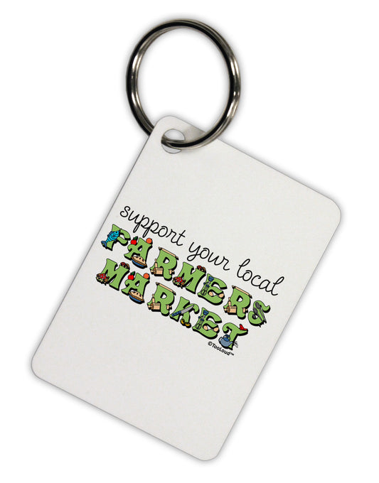 Support Your Local Farmers Market - Color Aluminum Keyring Tag-Keyring-TooLoud-White-Davson Sales