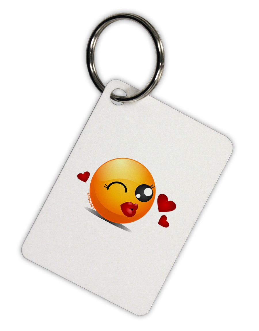 Kissy Face Emoji Girl Aluminum Keyring Tag-Keyring-TooLoud-White-Davson Sales