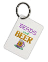 Beads And Beer Aluminum Keyring Tag-Keyring-TooLoud-White-Davson Sales