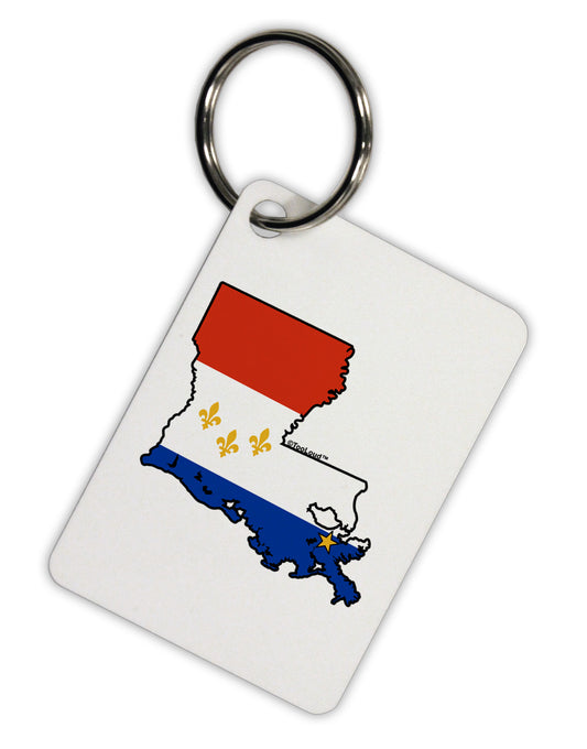 New Orleans Louisiana Flag Aluminum Keyring Tag-Keyring-TooLoud-White-Davson Sales
