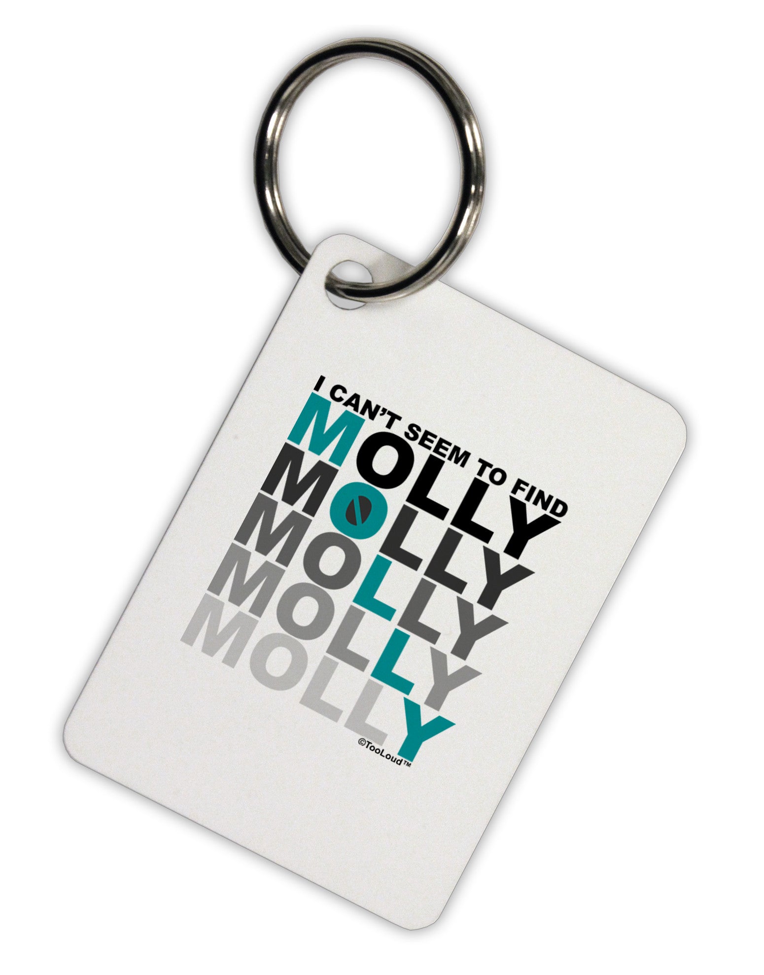 Find Molly Blue Aluminum Keyring Tag-Keyring-TooLoud-White-Davson Sales