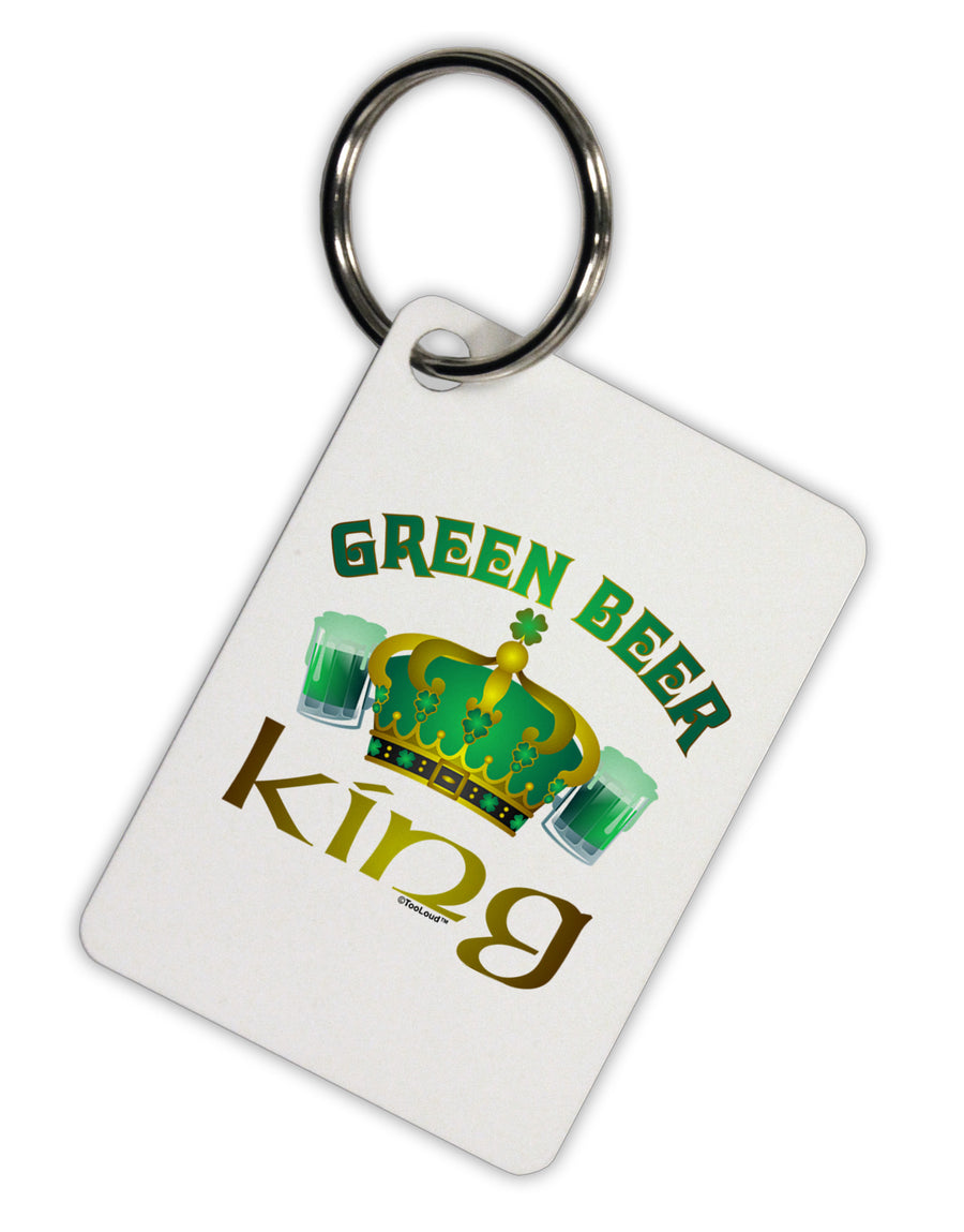 Green Beer King Aluminum Keyring Tag-Keyring-TooLoud-White-Davson Sales