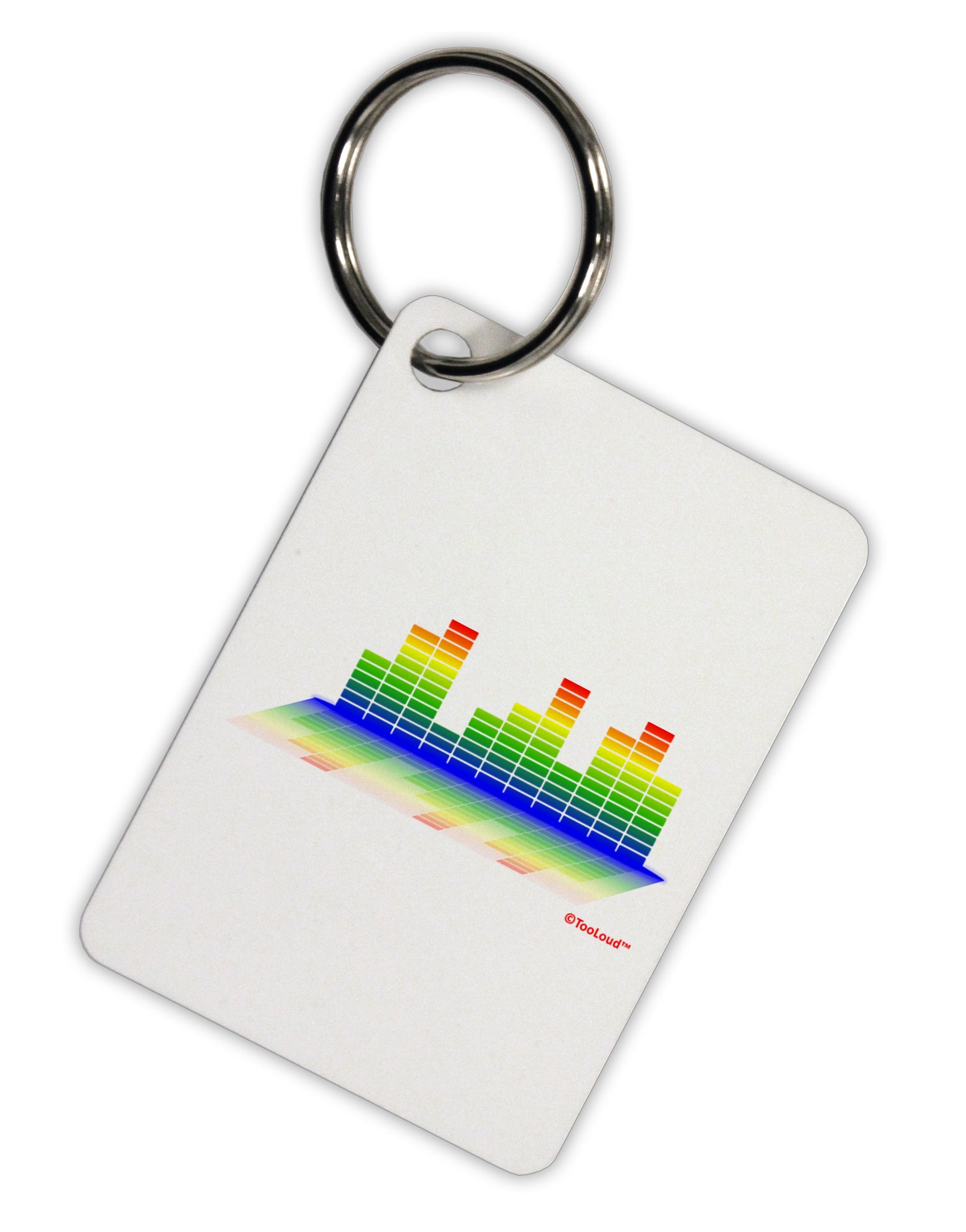 Equalizer Bars Design Aluminum Keyring Tag by TooLoud-Keyring-TooLoud-White-Davson Sales