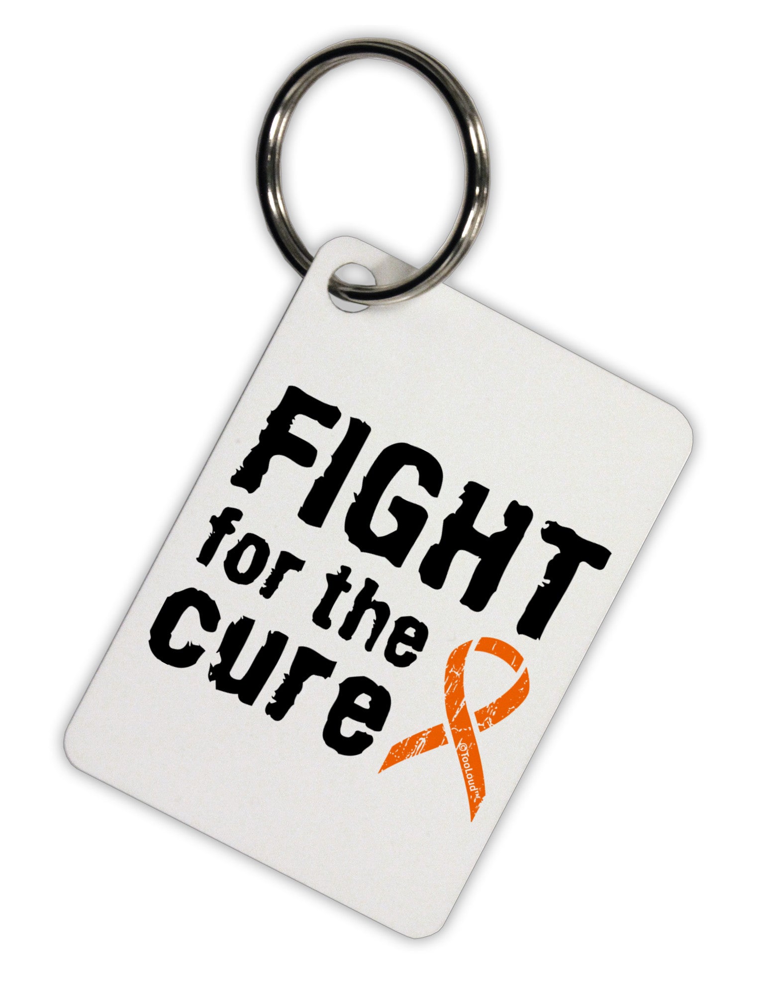 Fight for the Cure - Orange Ribbon Leukemia Aluminum Keyring Tag-Keyring-TooLoud-White-Davson Sales