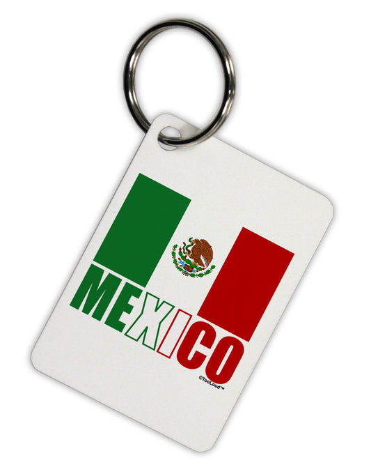 Mexican Flag - Mexico Text Aluminum Keyring Tag by TooLoud-Keyring-TooLoud-White-Davson Sales