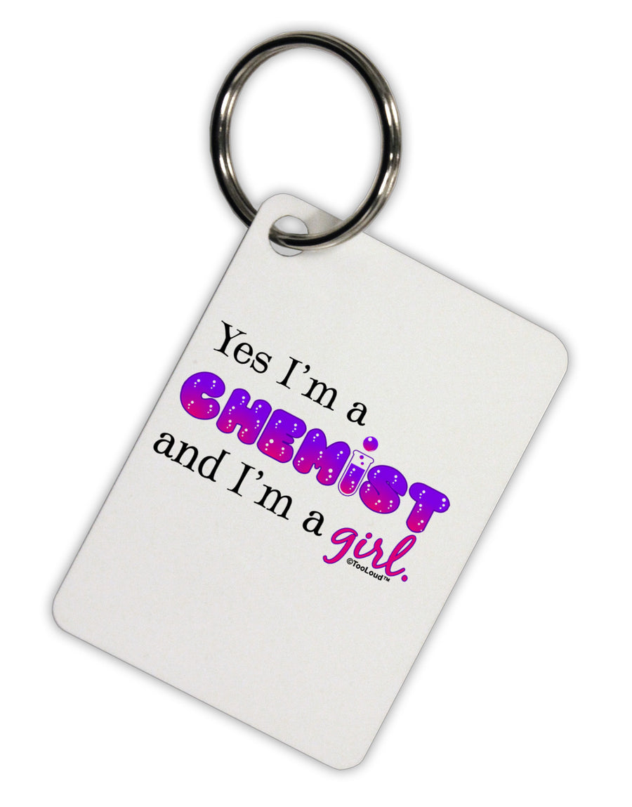 Yes I am a Chemist Girl Aluminum Keyring Tag-Keyring-TooLoud-White-Davson Sales