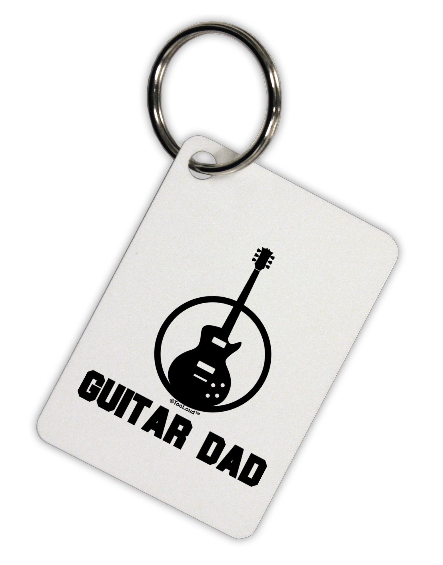 Guitar Dad Aluminum Keyring Tag by TooLoud-Keyring-TooLoud-White-Davson Sales