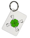 Clover and Crossbones Aluminum Keyring Tag by TooLoud-TooLoud-Davson Sales