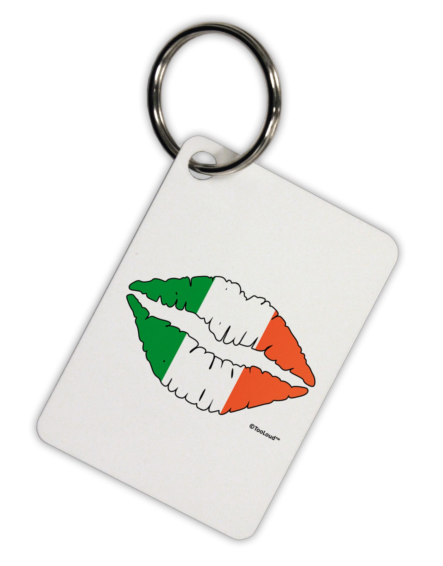 Irish Flag Kiss Aluminum Keyring Tag by TooLoud-Keyring-TooLoud-White-Davson Sales