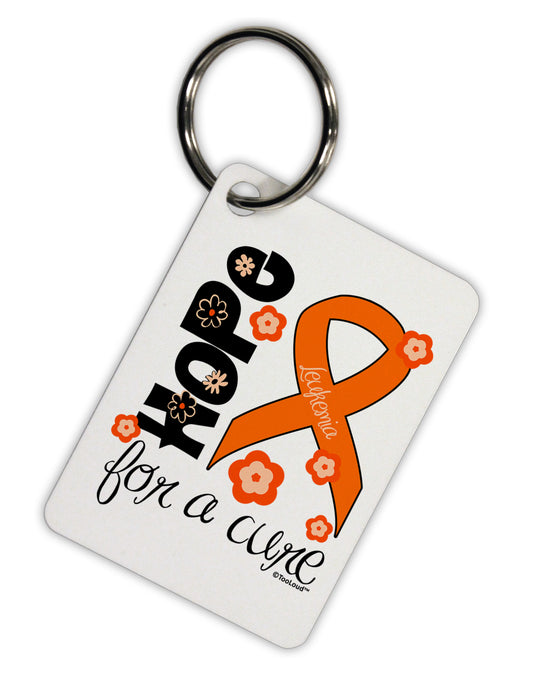 Hope for a Cure - Orange Ribbon Leukemia - Flowers Aluminum Keyring Tag-Keyring-TooLoud-White-Davson Sales