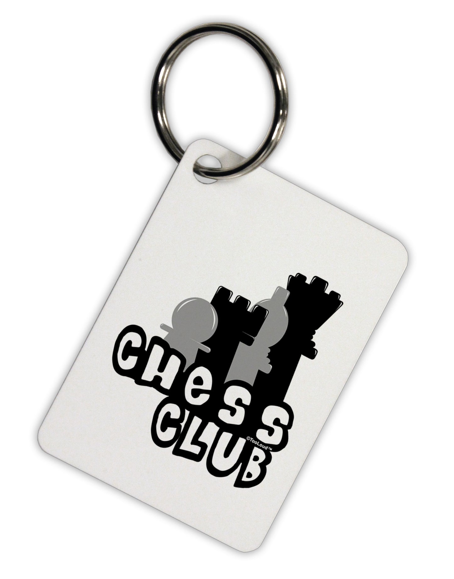 Chess Club Aluminum Keyring Tag by TooLoud-Keyring-TooLoud-White-Davson Sales
