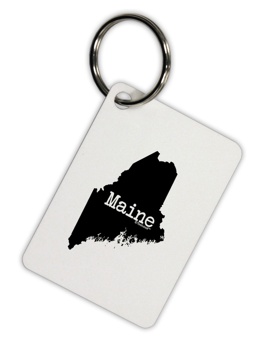 Maine - United States Shape Aluminum Keyring Tag-Keyring-TooLoud-White-Davson Sales