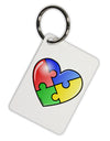 Big Puzzle Heart - Autism Awareness Aluminum Keyring Tag by TooLoud-Keyring-TooLoud-White-Davson Sales