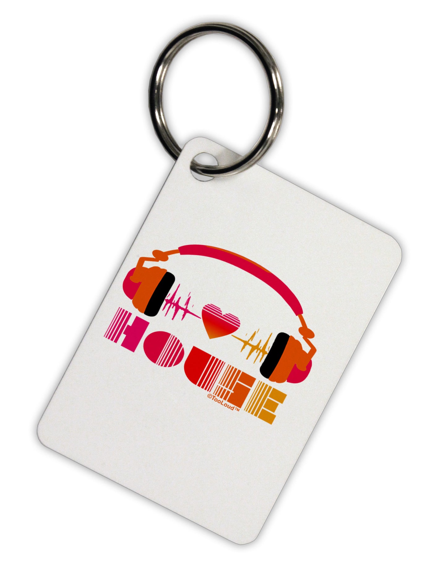 Heart House Aluminum Keyring Tag-Keyring-TooLoud-White-Davson Sales