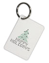 Happy Holidays Sparkles Aluminum Keyring Tag-Keyring-TooLoud-White-Davson Sales