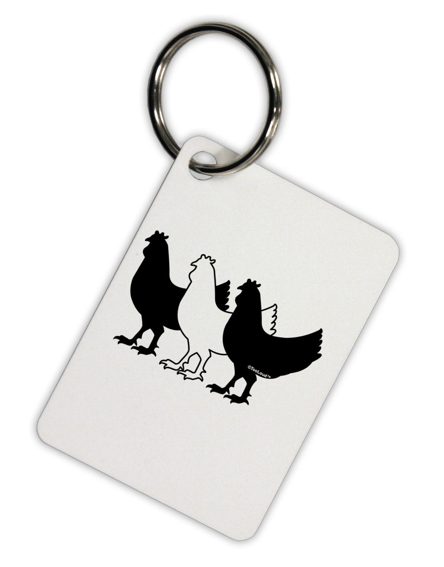 Three French Hens Aluminum Keyring Tag-Keyring-TooLoud-White-Davson Sales