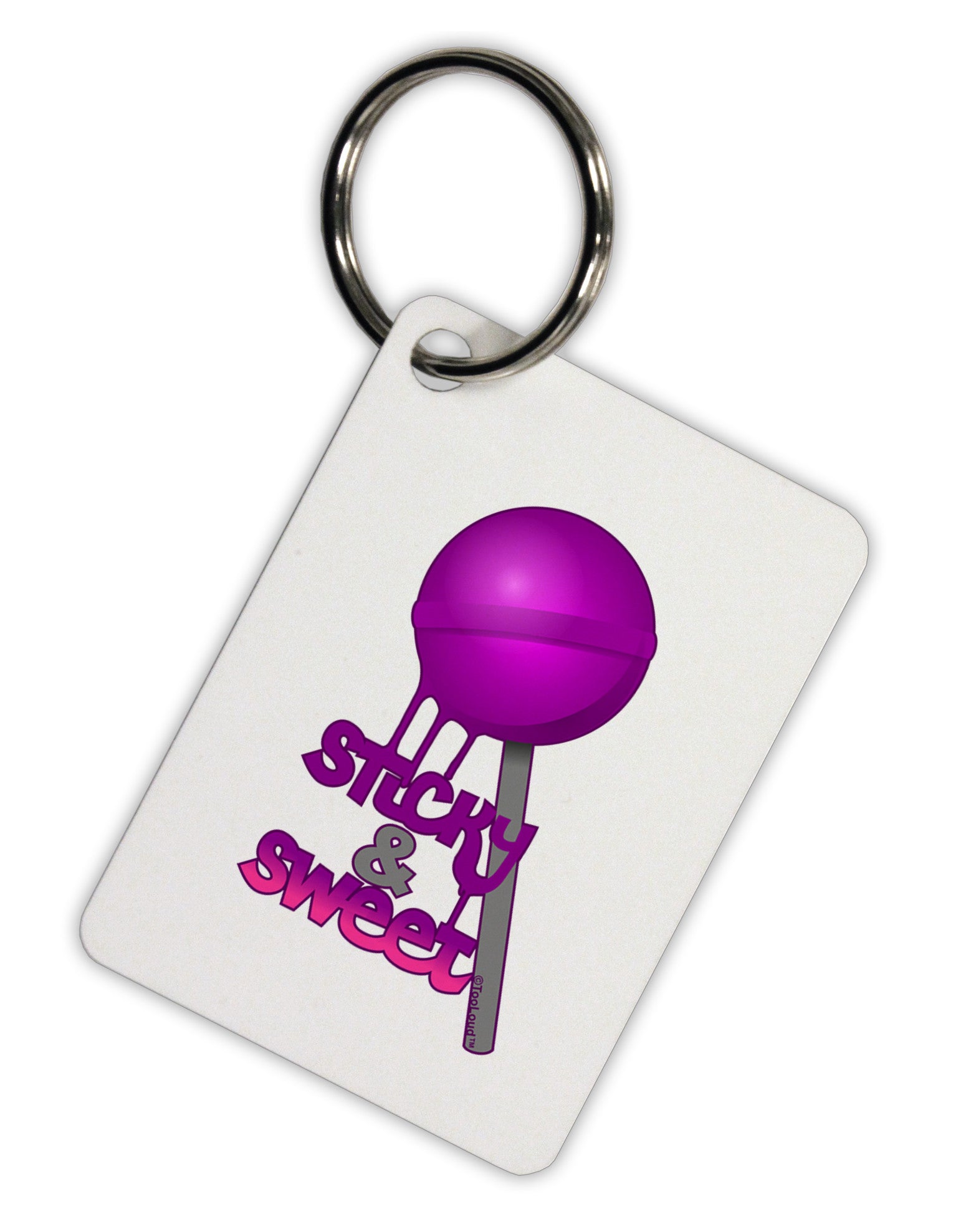 Sticky & Sweet Lollipop Aluminum Keyring Tag-Keyring-TooLoud-White-Davson Sales