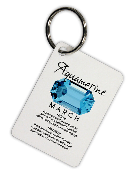 Birthstone Aquamarine Aluminum Keyring Tag by TooLoud-Keyring-TooLoud-White-Davson Sales