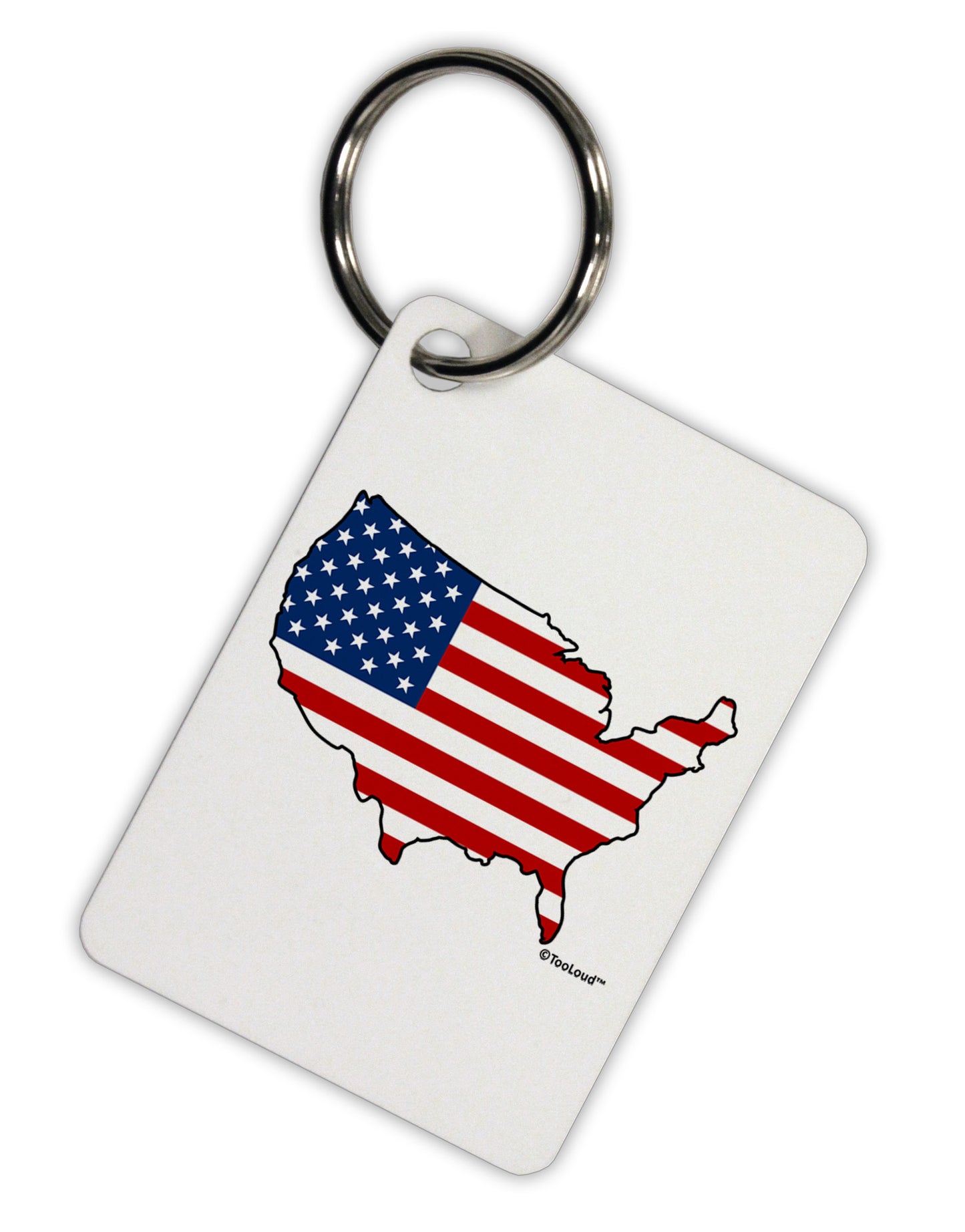 United States Cutout - American Flag Design Aluminum Keyring Tag by TooLoud-Keyring-TooLoud-White-Davson Sales