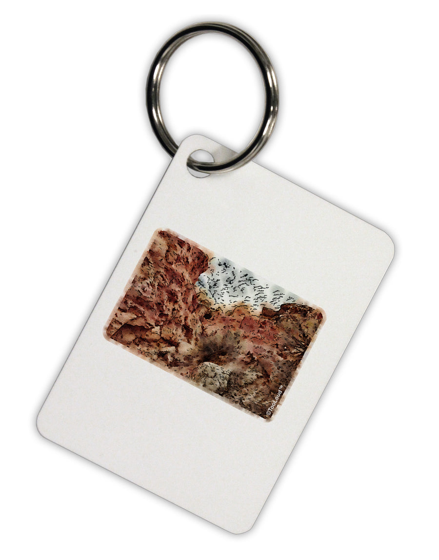 Colorado Painted Rocks Watercolor Aluminum Keyring Tag-Keyring-TooLoud-White-Davson Sales