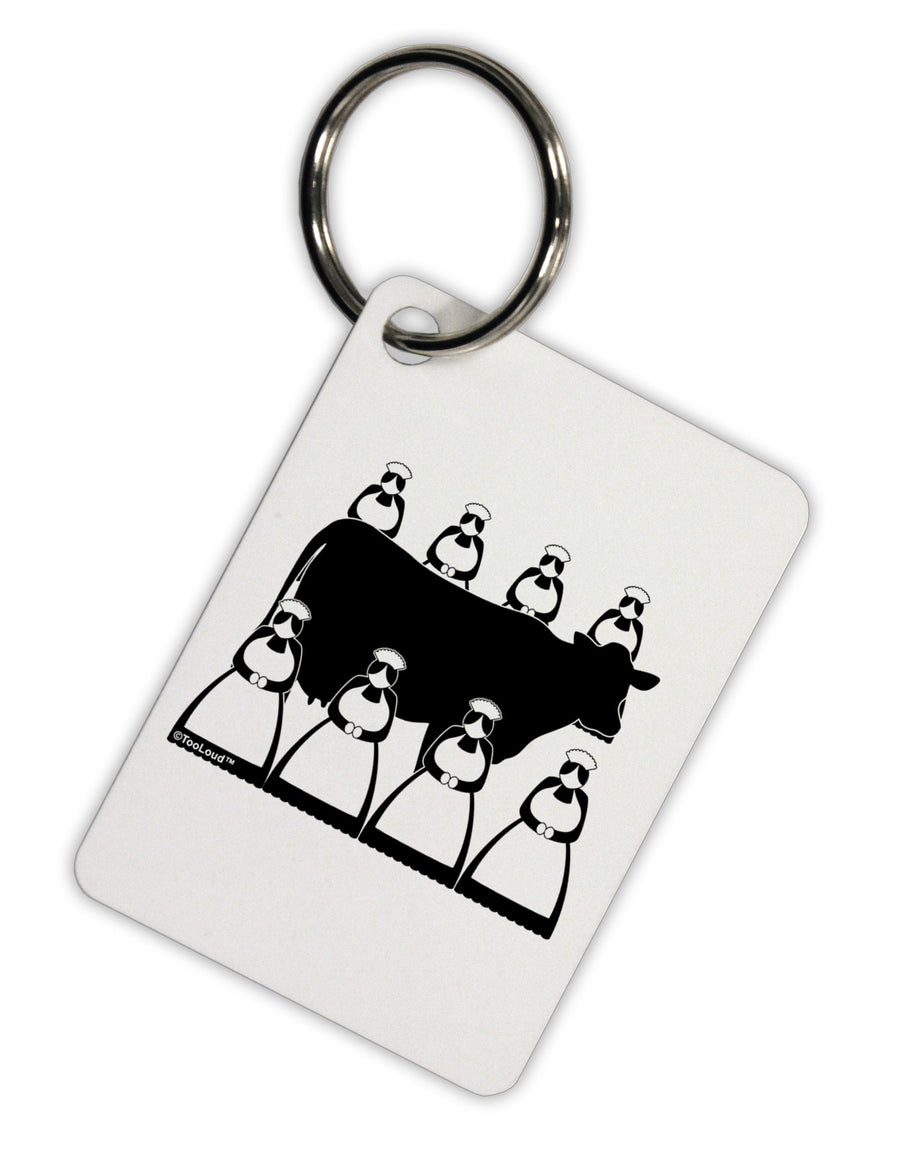 Eight Maids A Milking Aluminum Keyring Tag-Keyring-TooLoud-White-Davson Sales