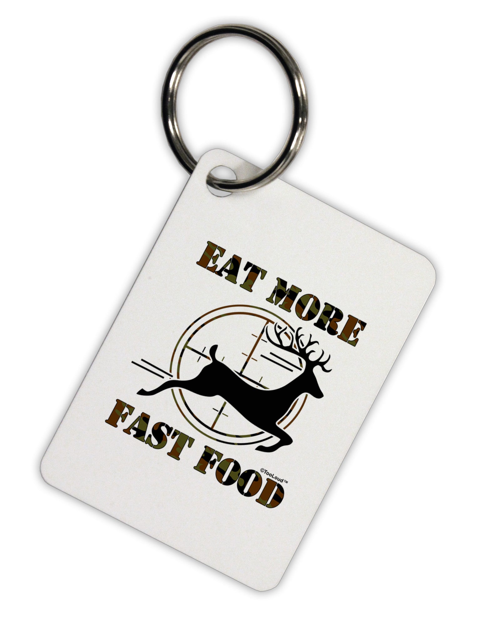 Eat More Fast Food - Deer Aluminum Keyring Tag-Keyring-TooLoud-White-Davson Sales