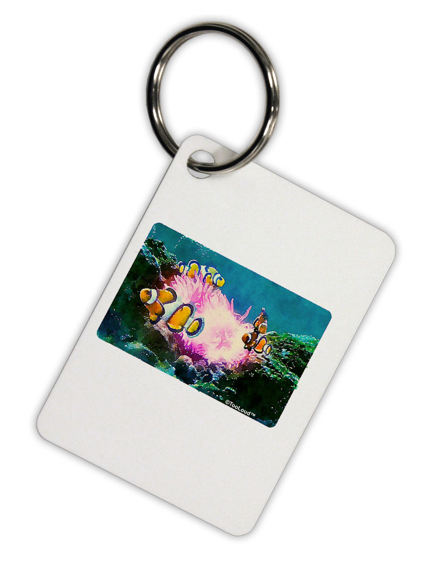 Clownfish Watercolor Aluminum Keyring Tag-Keyring-TooLoud-White-Davson Sales