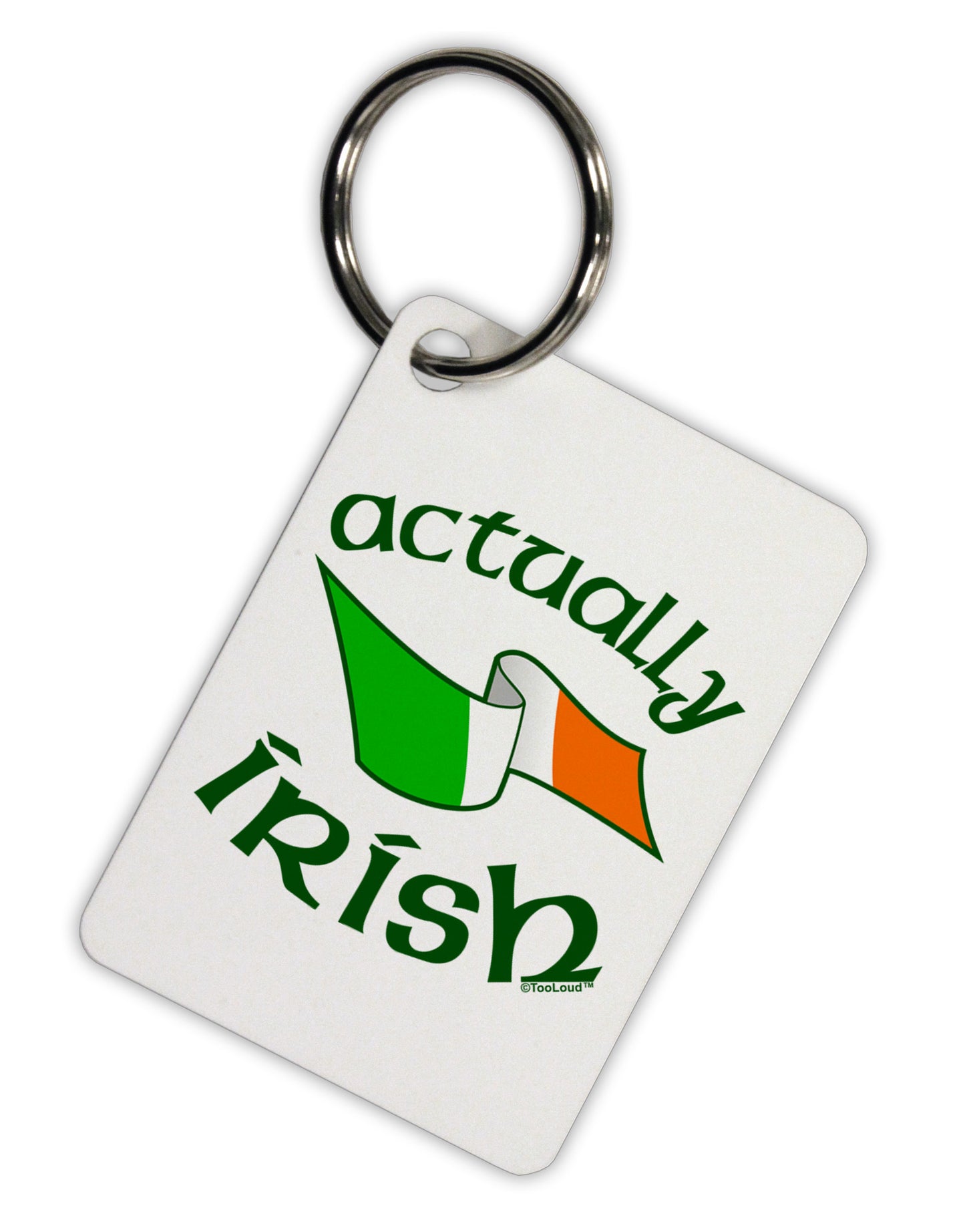 Actually Irish Aluminum Keyring Tag-Keyring-TooLoud-White-Davson Sales