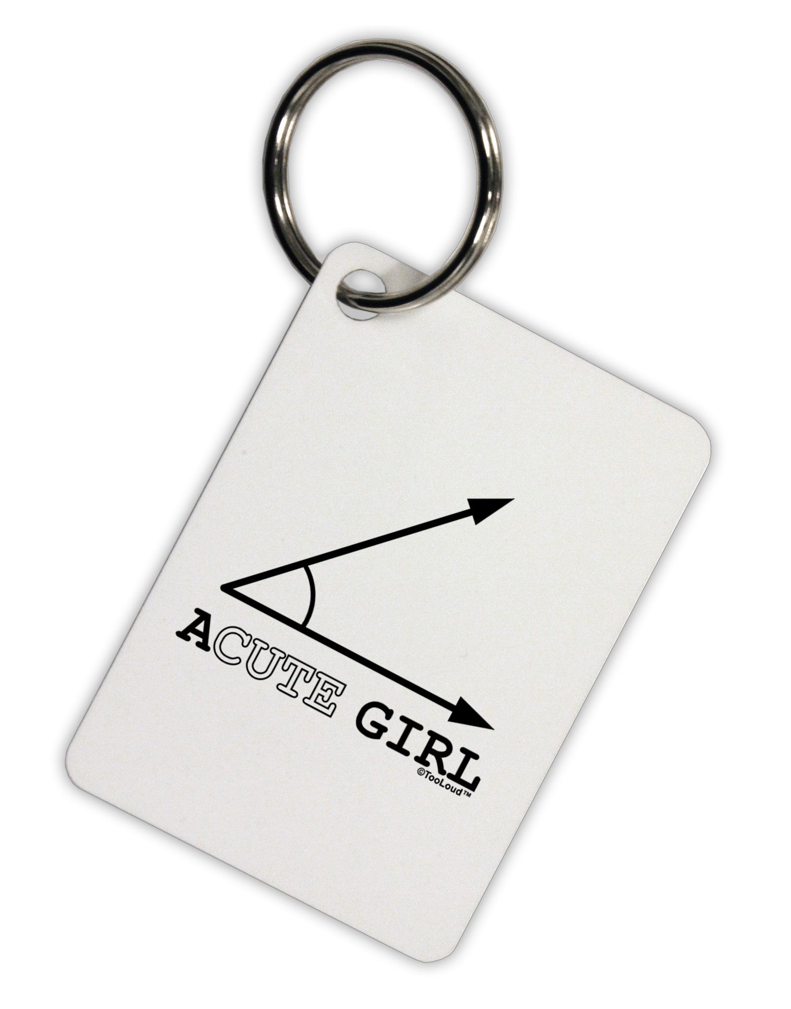 Acute Girl Aluminum Keyring Tag-Keyring-TooLoud-White-Davson Sales