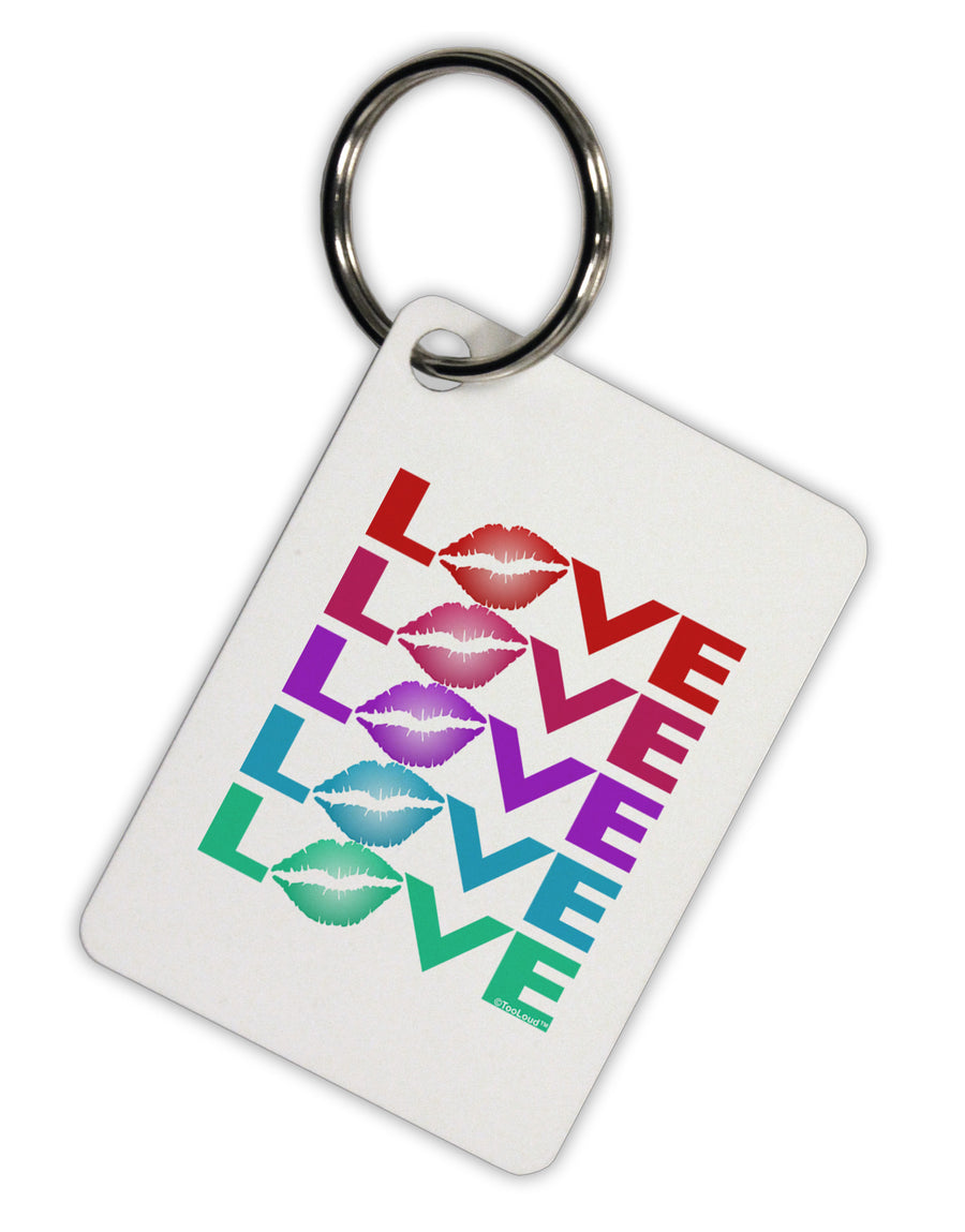 Colorful Love Kisses Aluminum Keyring Tag-Keyring-TooLoud-White-Davson Sales