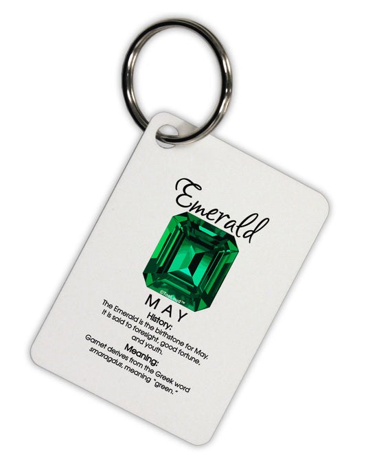 Birthstone Emerald Aluminum Keyring Tag by TooLoud-Keyring-TooLoud-White-Davson Sales
