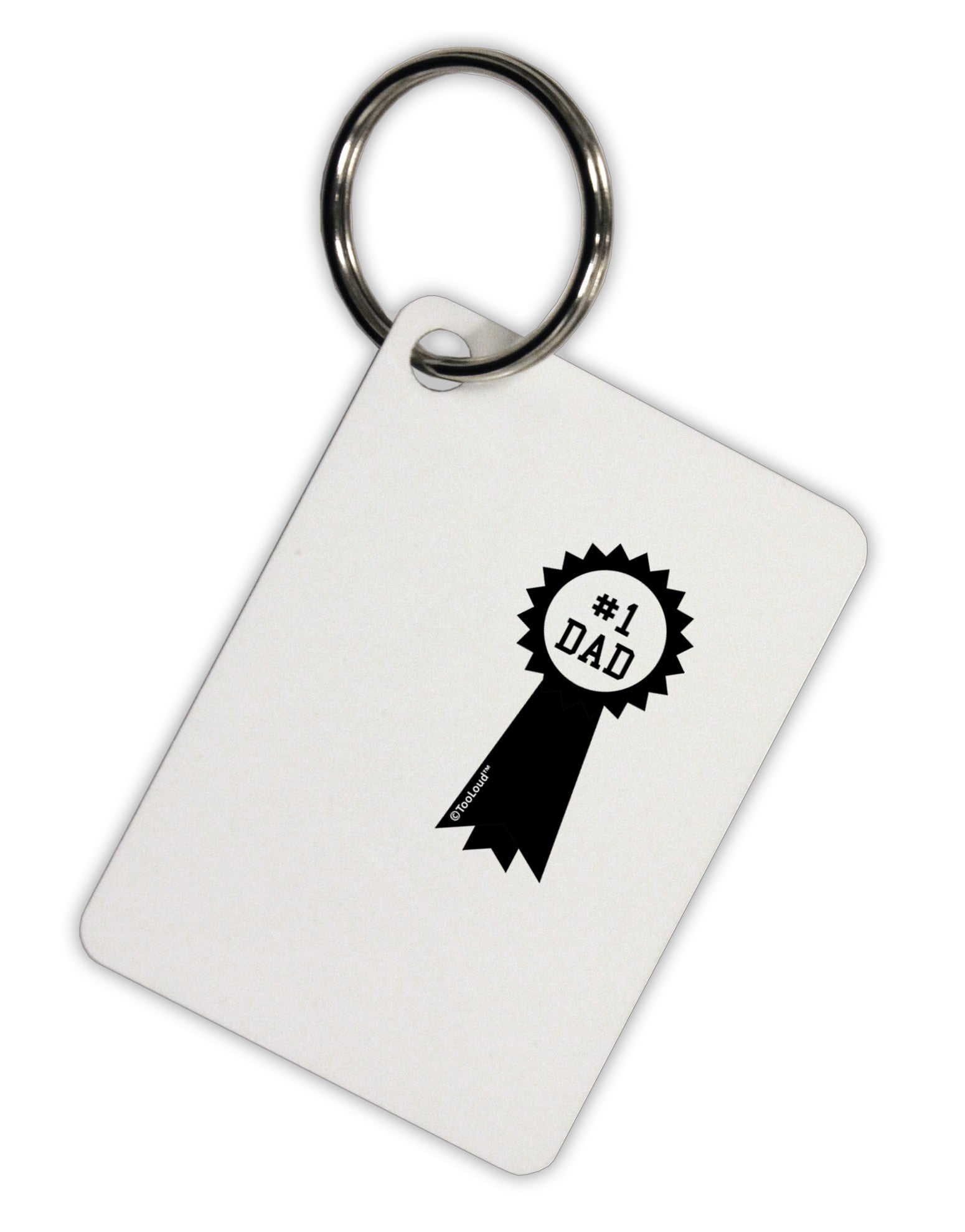 Number One Dad Award Ribbon Aluminum Keyring Tag-Keyring-TooLoud-White-Davson Sales