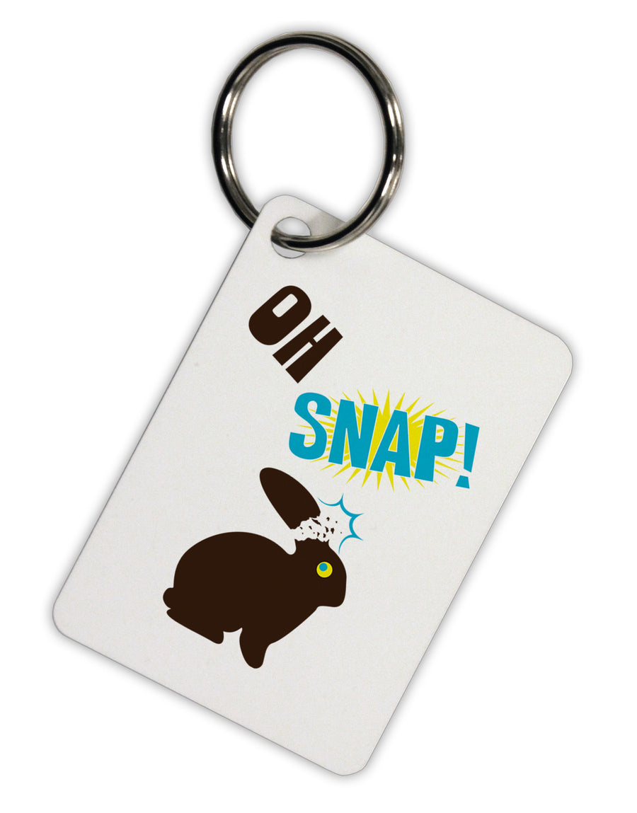 Oh Snap Chocolate Easter Bunny Aluminum Keyring Tag-Keyring-TooLoud-White-Davson Sales