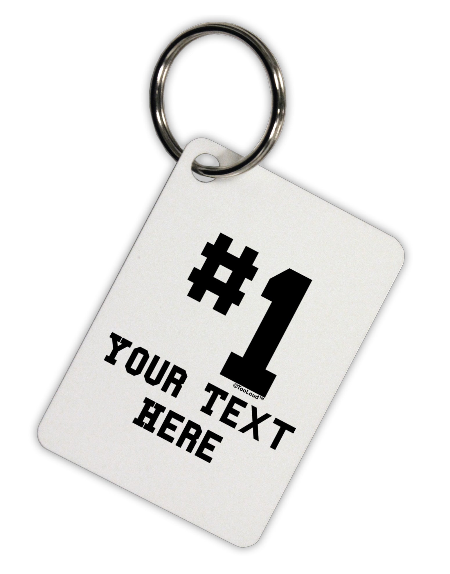 Personalized Number 1 Aluminum Keyring Tag by TooLoud-Keyring-TooLoud-White-Davson Sales