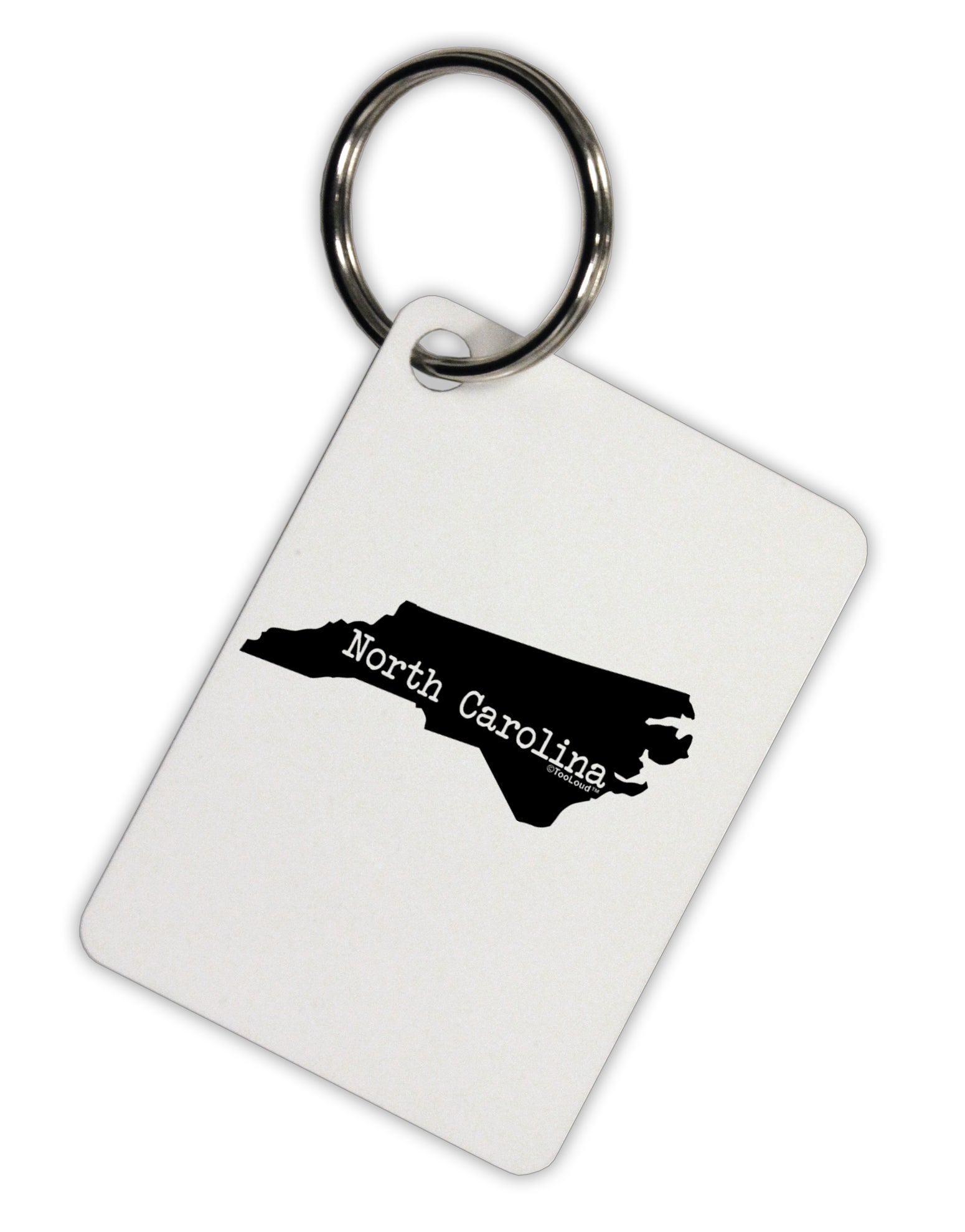 North Carolina - United States Shape Aluminum Keyring Tag by TooLoud-Keyring-TooLoud-White-Davson Sales