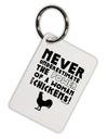 A Woman With Chickens Aluminum Keyring Tag by TooLoud-Keyring-TooLoud-White-Davson Sales