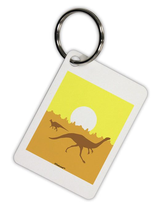 Jurassic Dinosaur Sunrise Aluminum Keyring Tag by TooLoud-Keyring-TooLoud-White-Davson Sales
