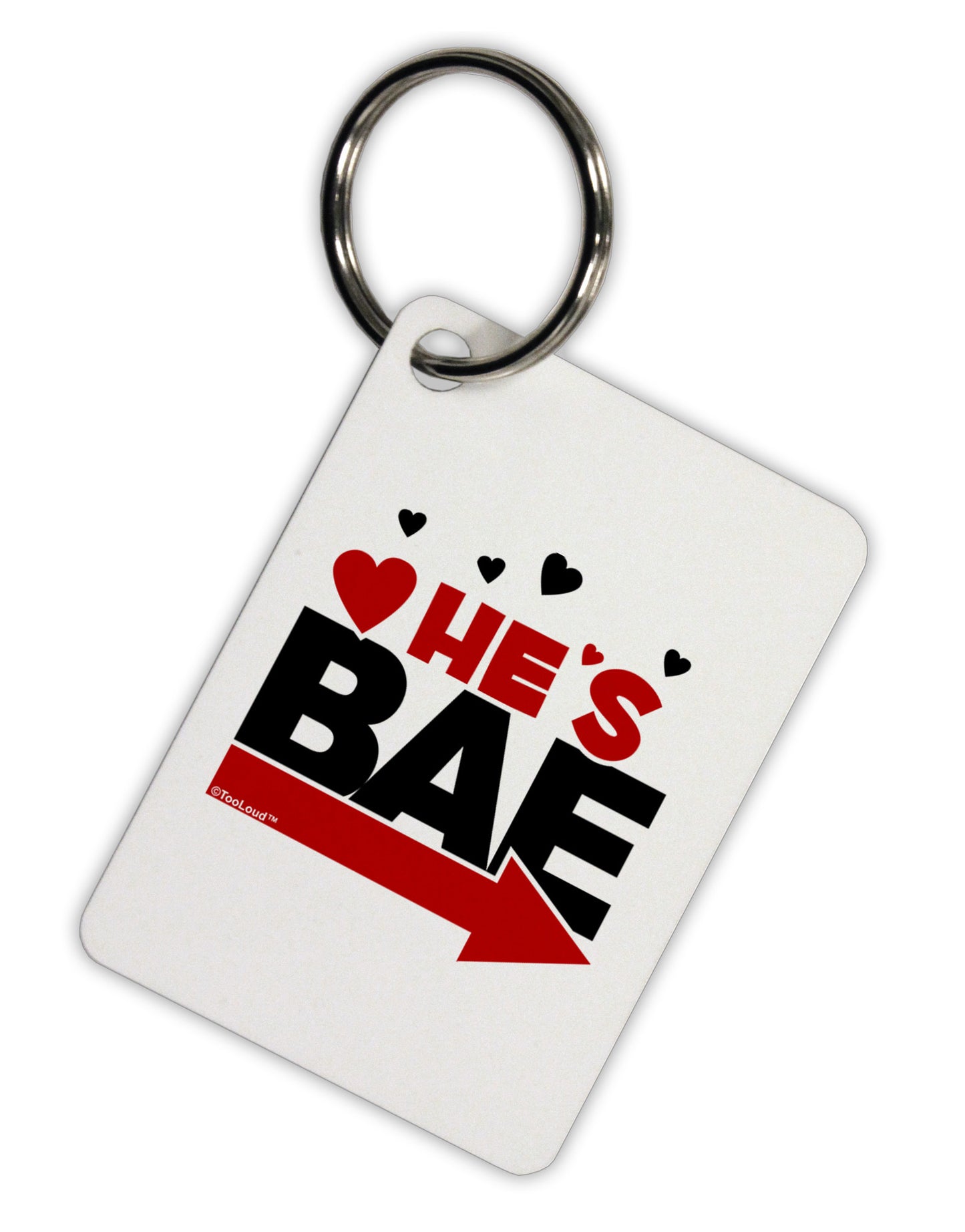 He's BAE - Right Arrow Aluminum Keyring Tag-Keyring-TooLoud-White-Davson Sales