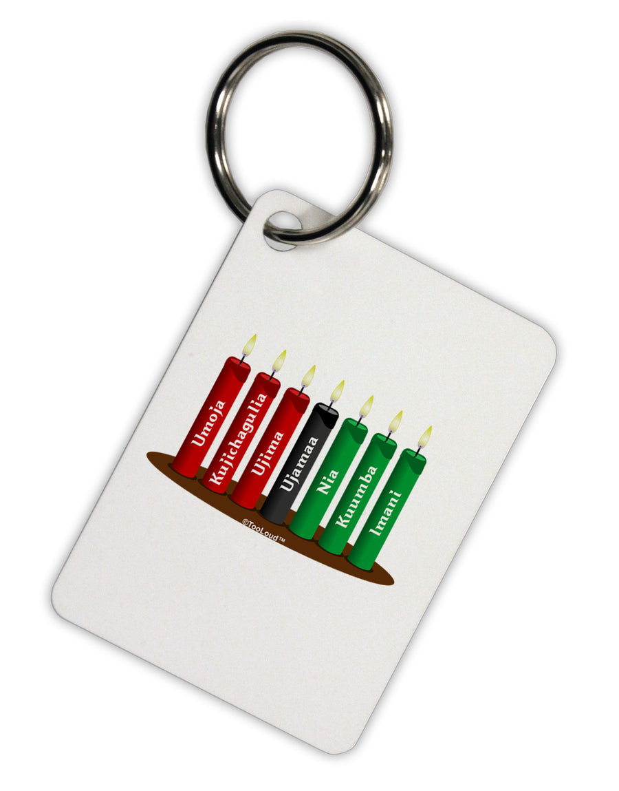 Kwanzaa Candles 7 Principles Aluminum Keyring Tag-Keyring-TooLoud-White-Davson Sales