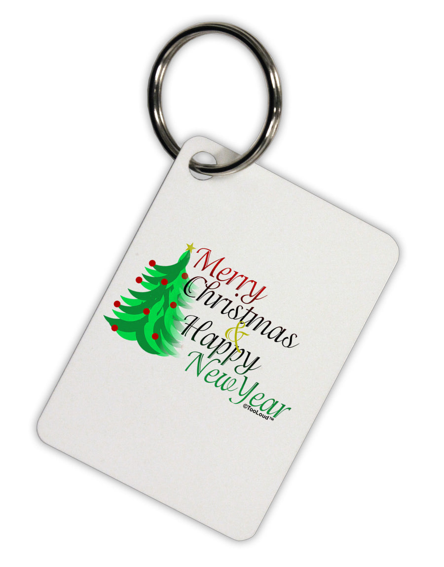 Merry Christmas & Happy New Year Aluminum Keyring Tag-Keyring-TooLoud-White-Davson Sales