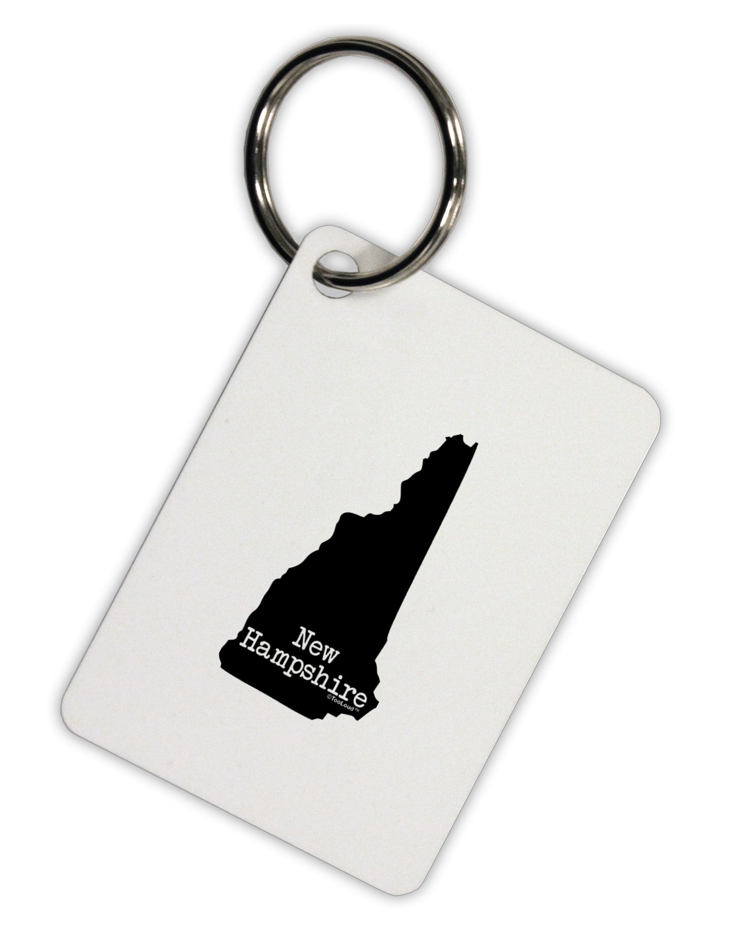 New Hampshire - United States Shape Aluminum Keyring Tag by TooLoud-Keyring-TooLoud-White-Davson Sales