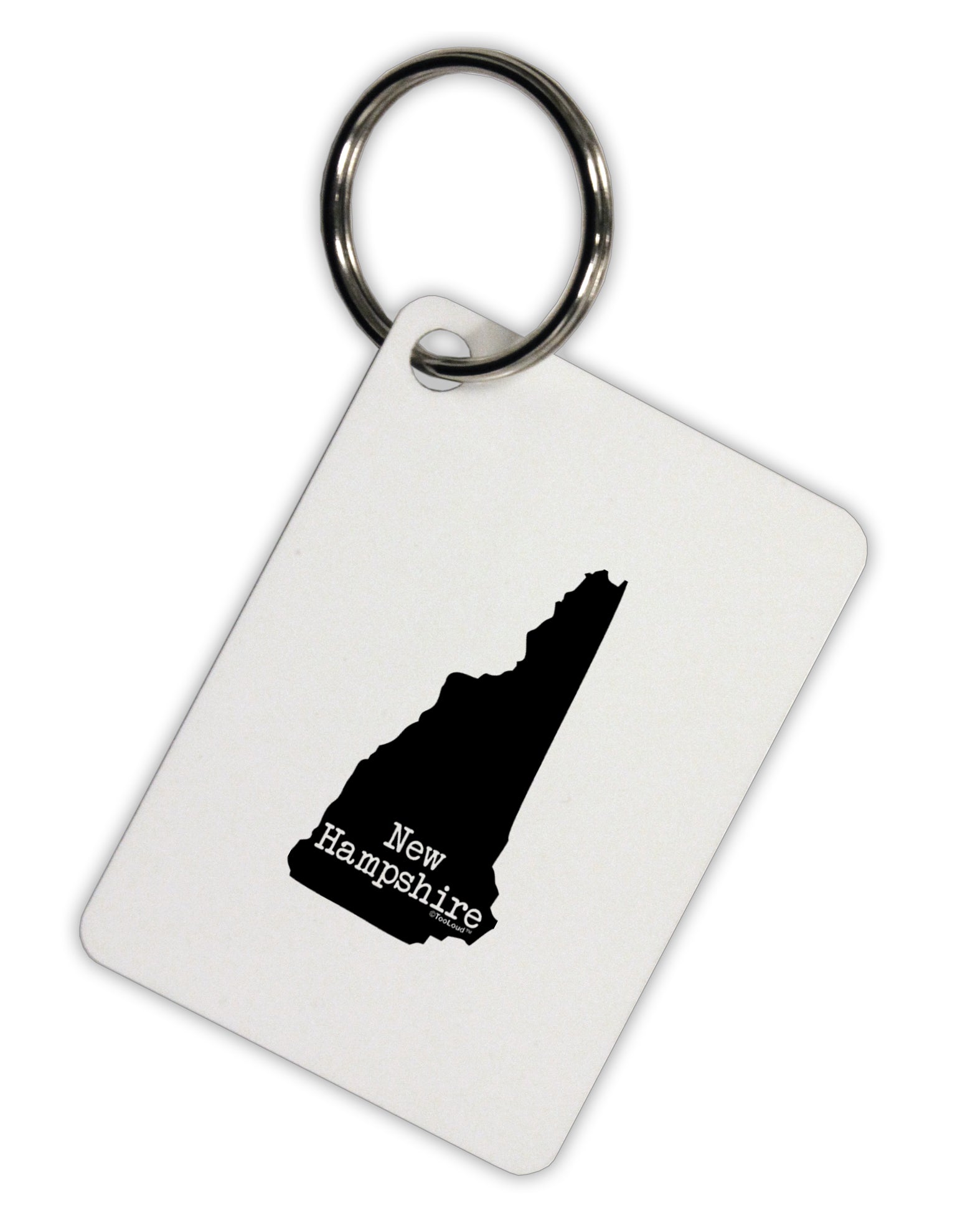 New Hampshire - United States Shape Aluminum Keyring Tag by TooLoud-Keyring-TooLoud-White-Davson Sales