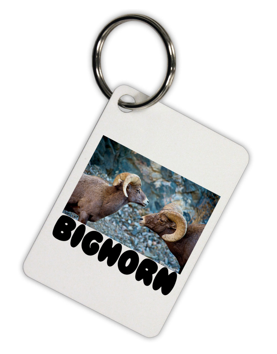 Two Bighorn Rams Text Aluminum Keyring Tag-Keyring-TooLoud-White-Davson Sales