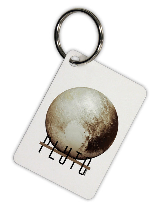 Planet Pluto Text Aluminum Keyring Tag by TooLoud-Keyring-TooLoud-White-Davson Sales
